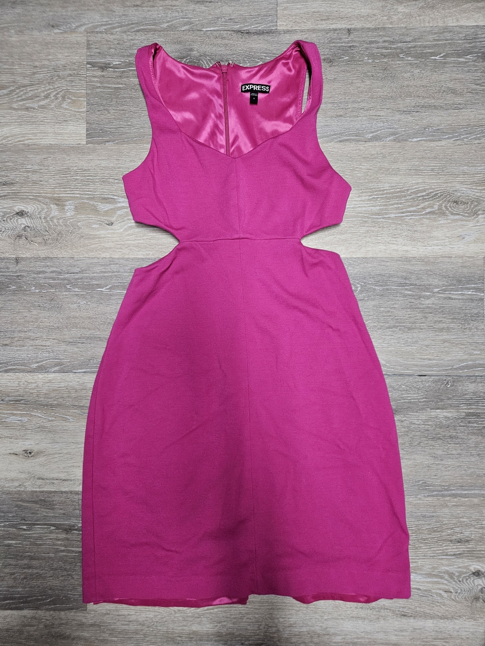 Express Fuchsia Cutout Sleeveless Midi Dress